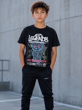 Legend T-Shirt Cotton Blend Money Bear Graphic Size L 14/16 Youth Streetwear